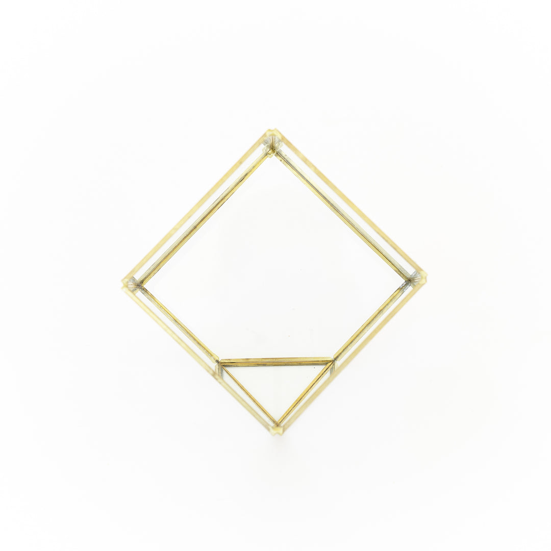 Top View of Heptahedron Geometric Glass Terrarium