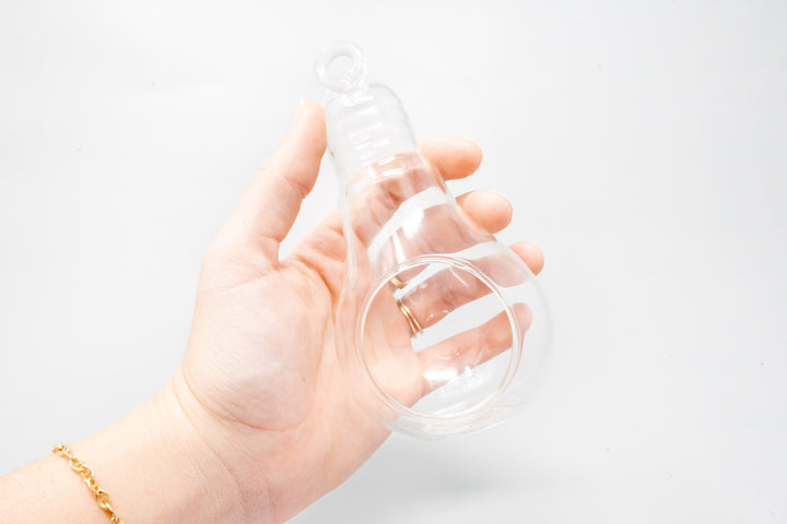 Wholesale - Hanging Light Bulb Terrarium with Crushed White Stones and Assorted Tillandsia Air Plant